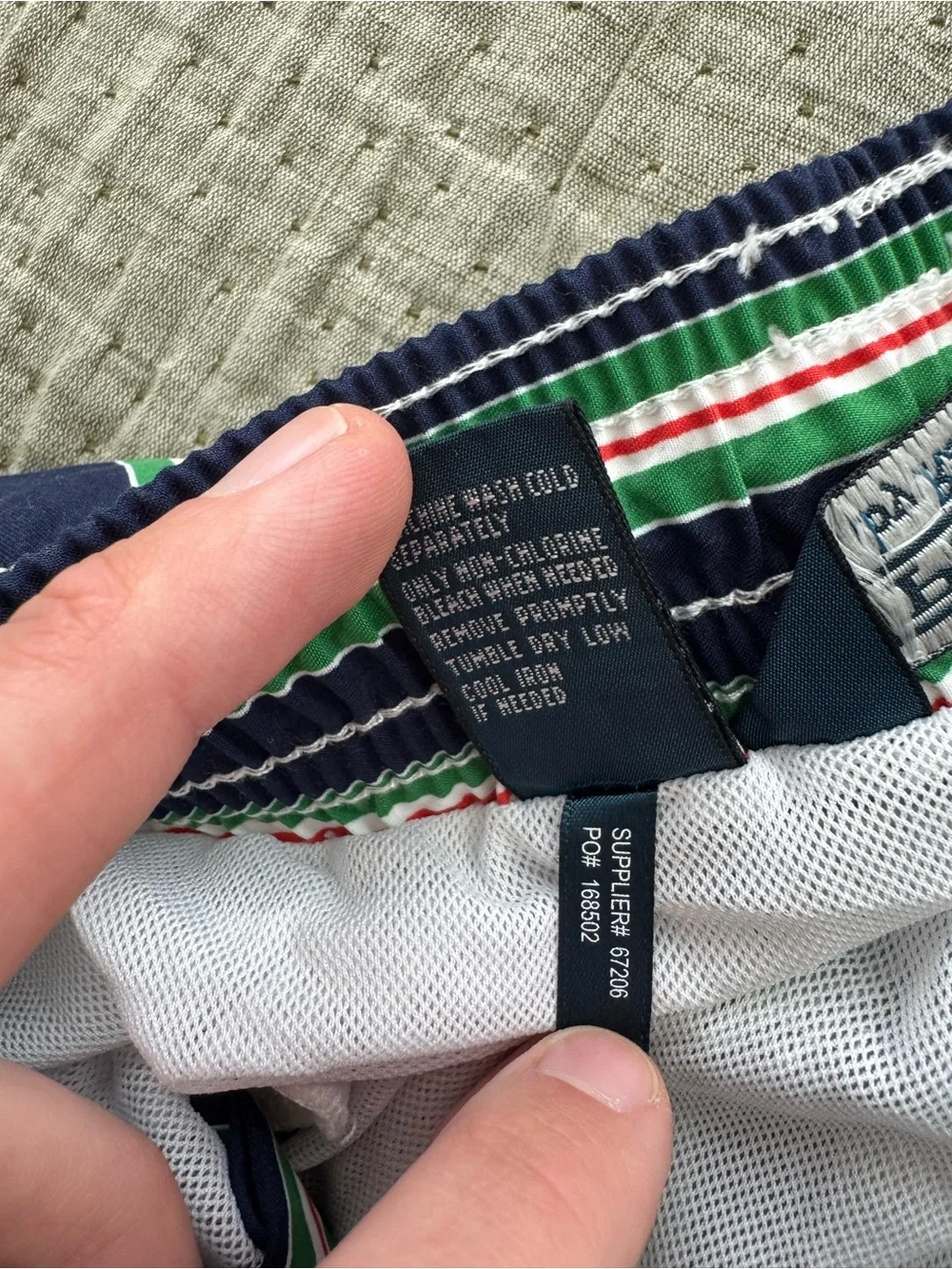 Polo Ralph Lauren Swimwear Vertical Stripe Swim Trunks w/ Liner